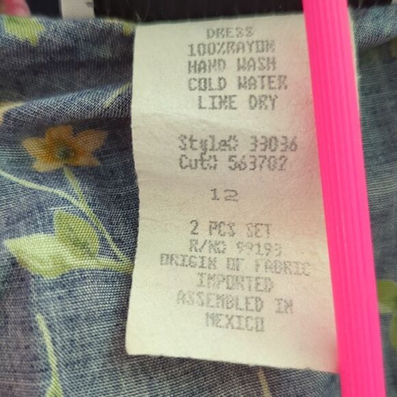 Vintage women's long floral print flowy dress size 12 - Picture 6 of 6